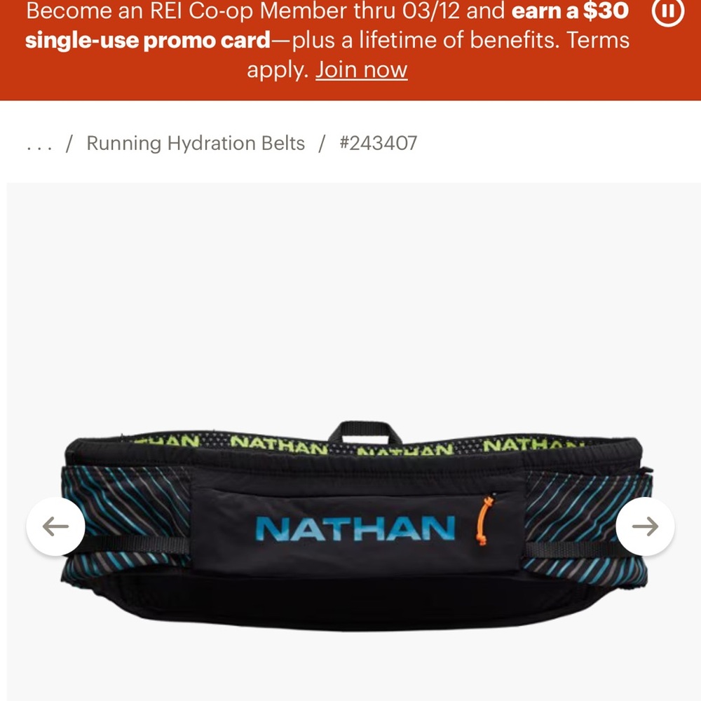 Nathan Pinnacle hydration belt. Worn once. Under an hour. XXS/XS. Unisex.